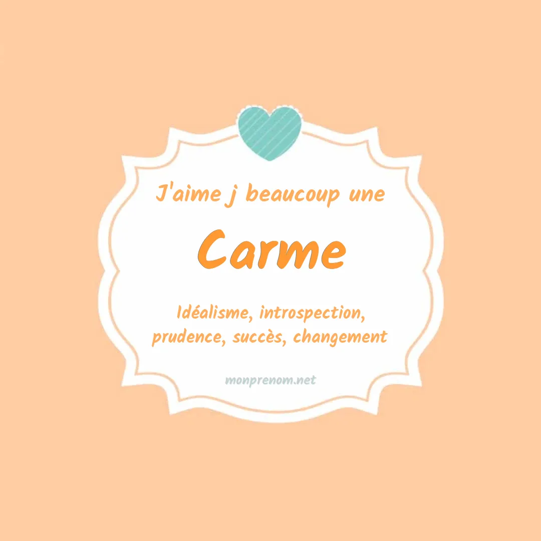 J'aime beaucoup Carme