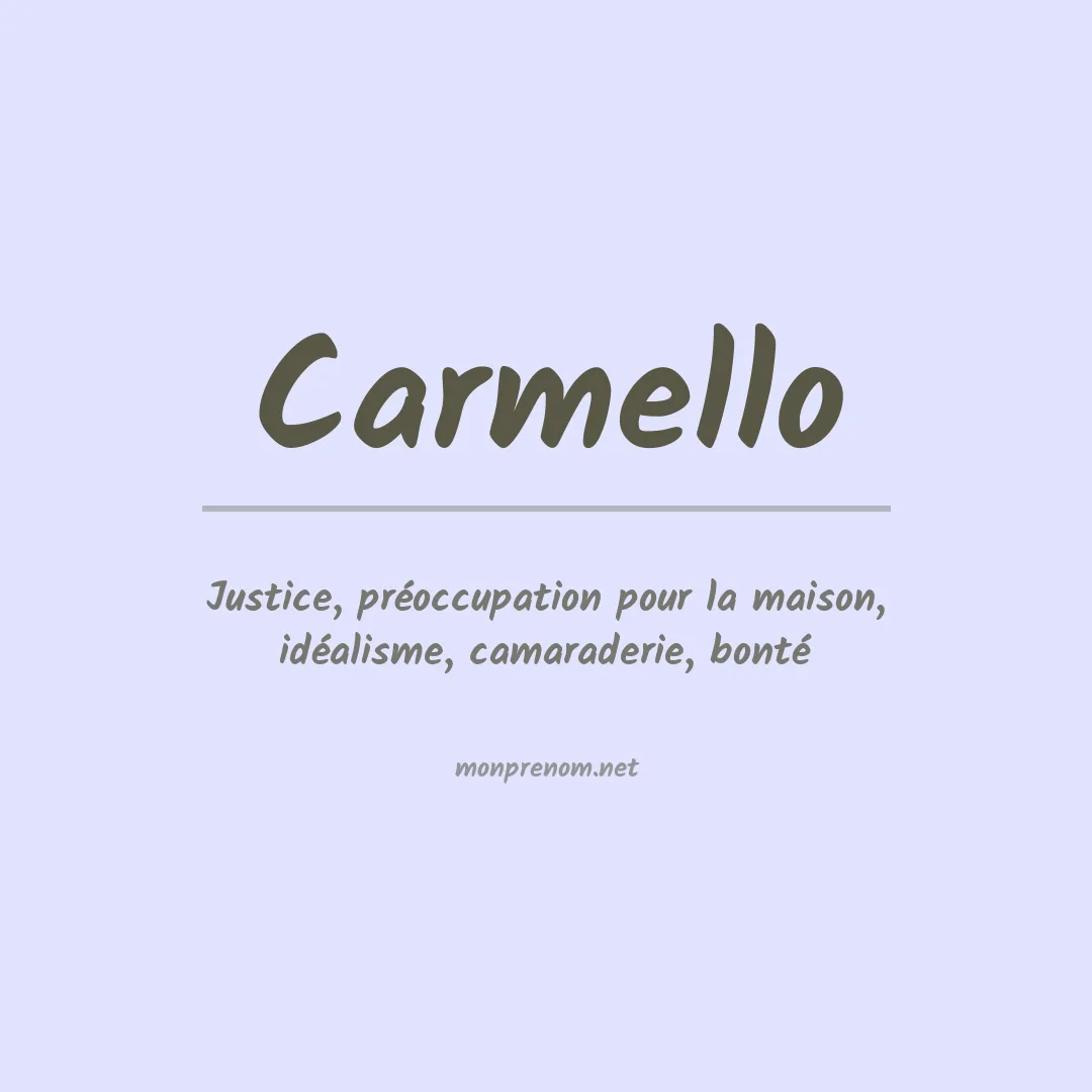 Signification du prénom Carmello