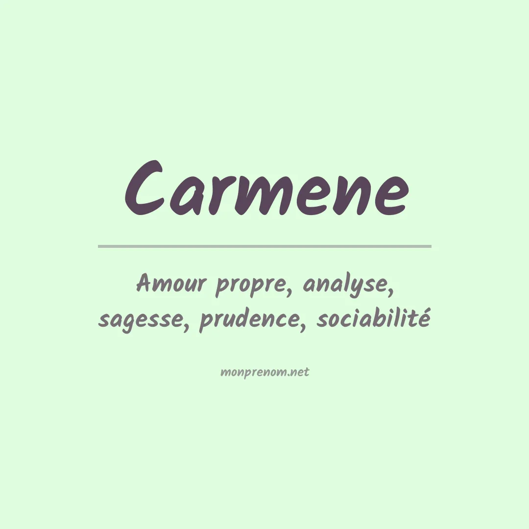 Signification du prénom Carmene