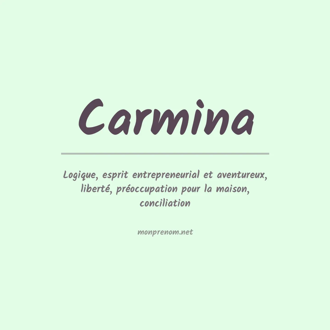Signification du prénom Carmina