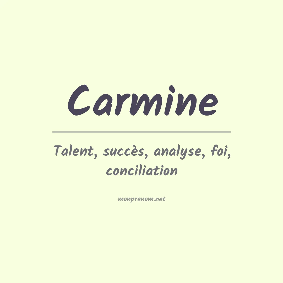 Prénom Carmine