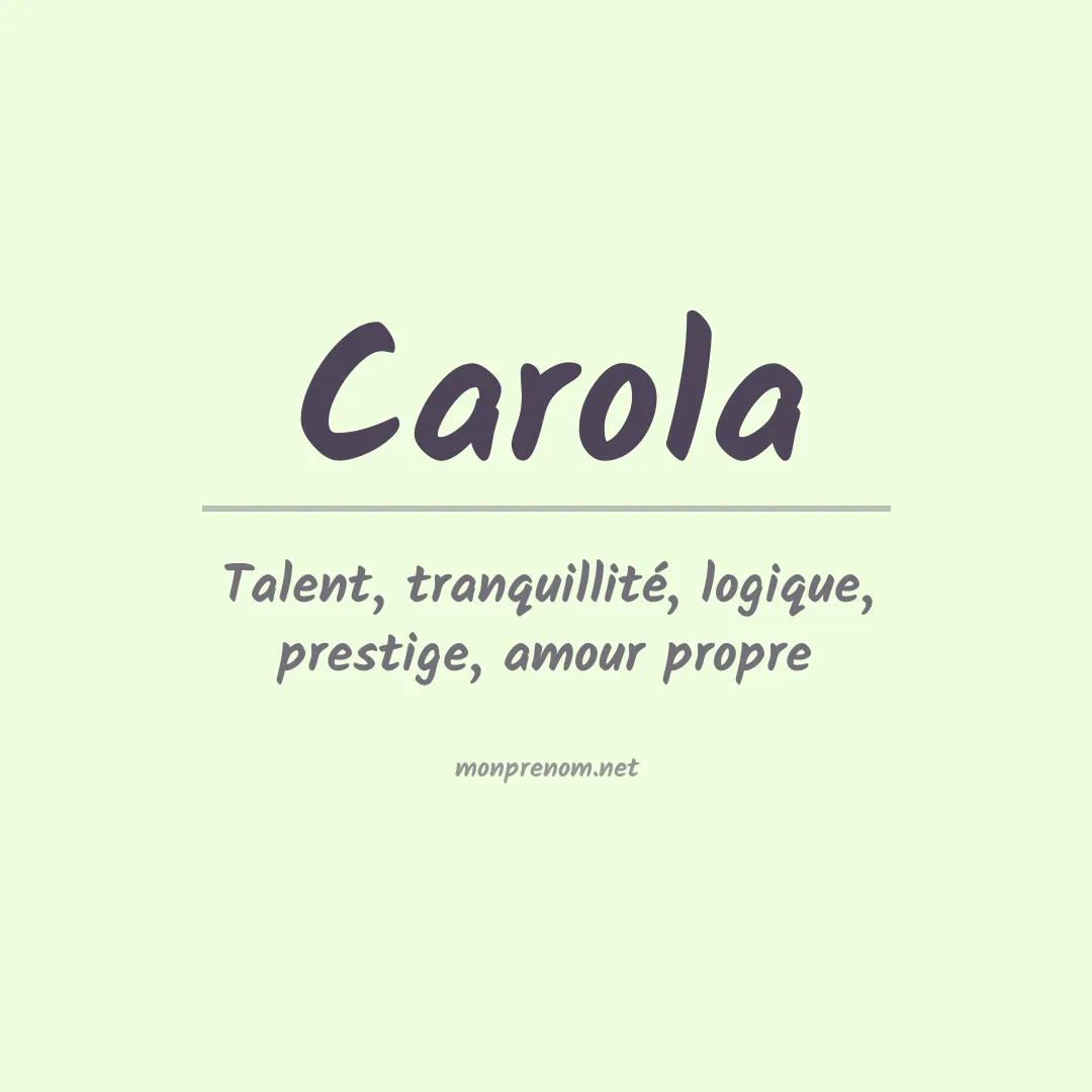 Signification du prénom Carola