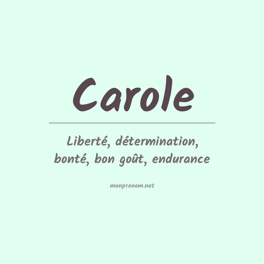 Prénom Carole