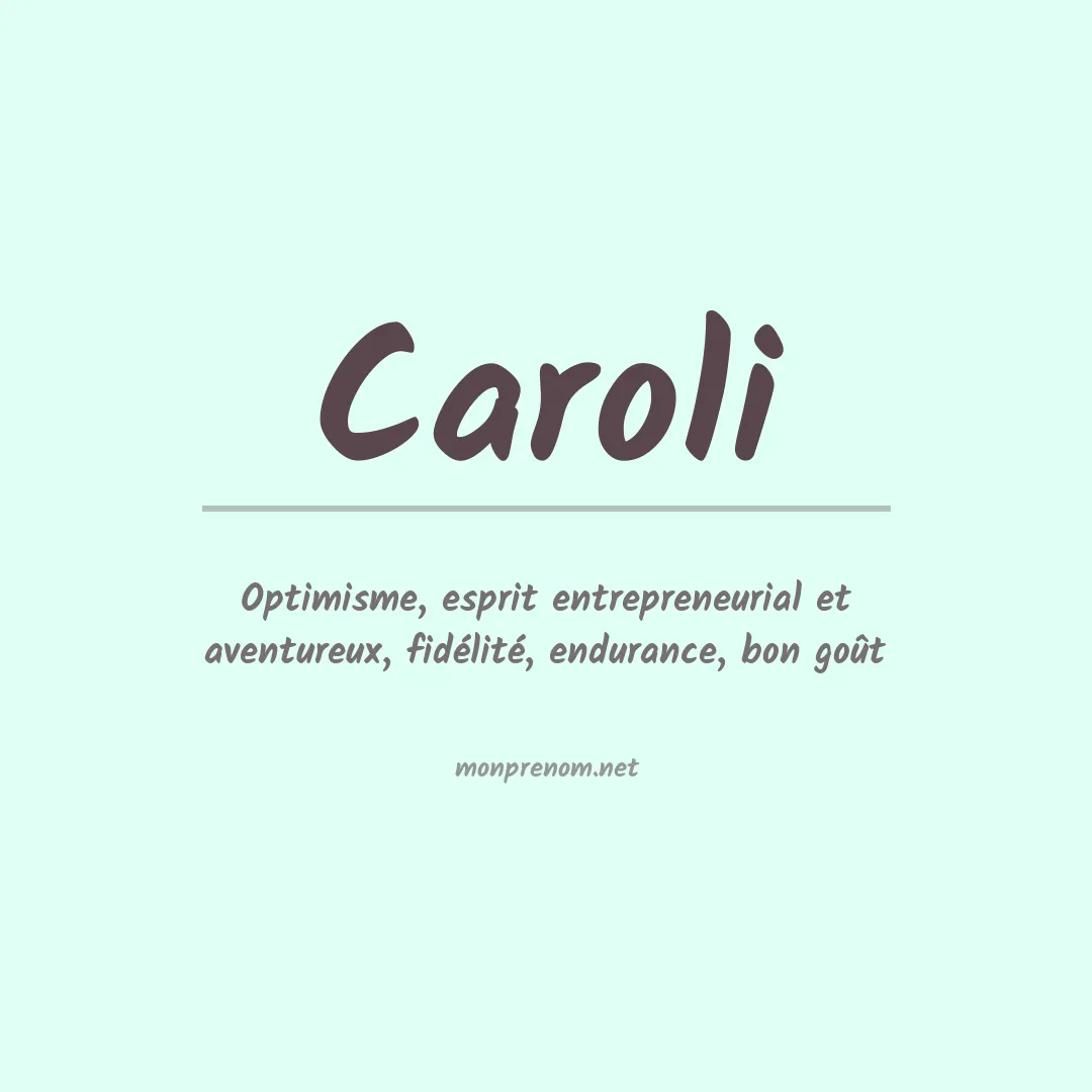 Prénom Caroli