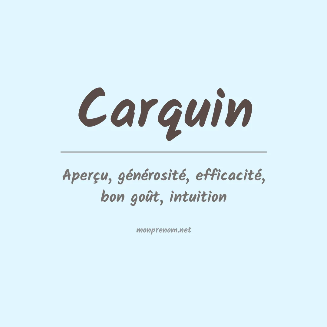 Prénom Carquin