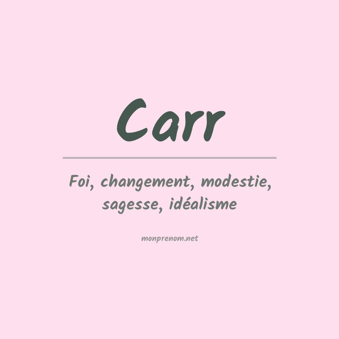 Prénom Carr