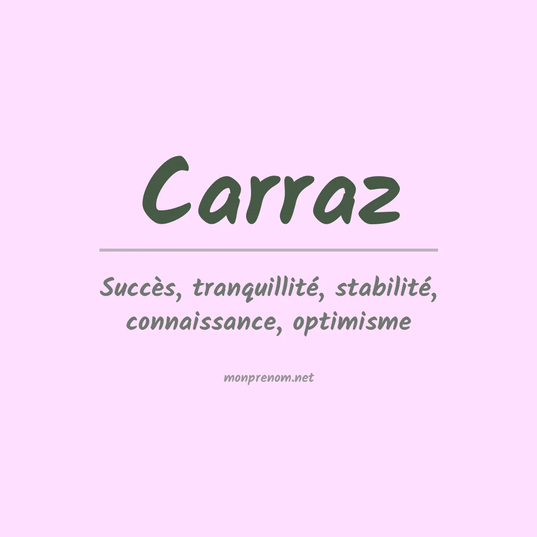 Signification du prénom Carraz