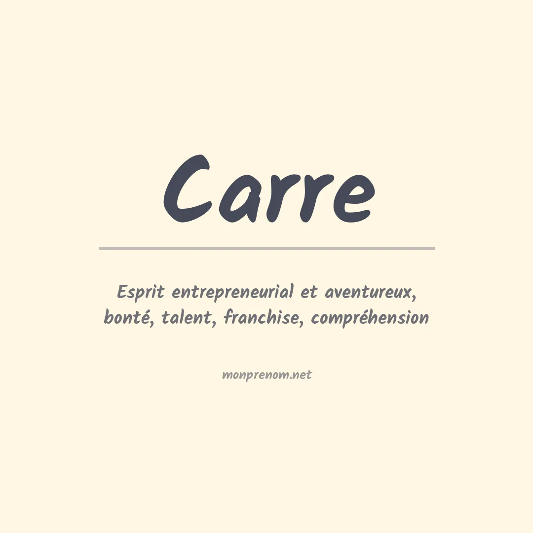Prénom Carre