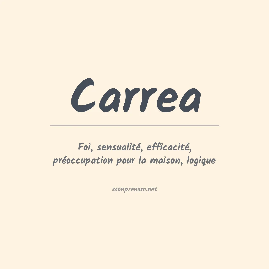 Signification du prénom Carrea