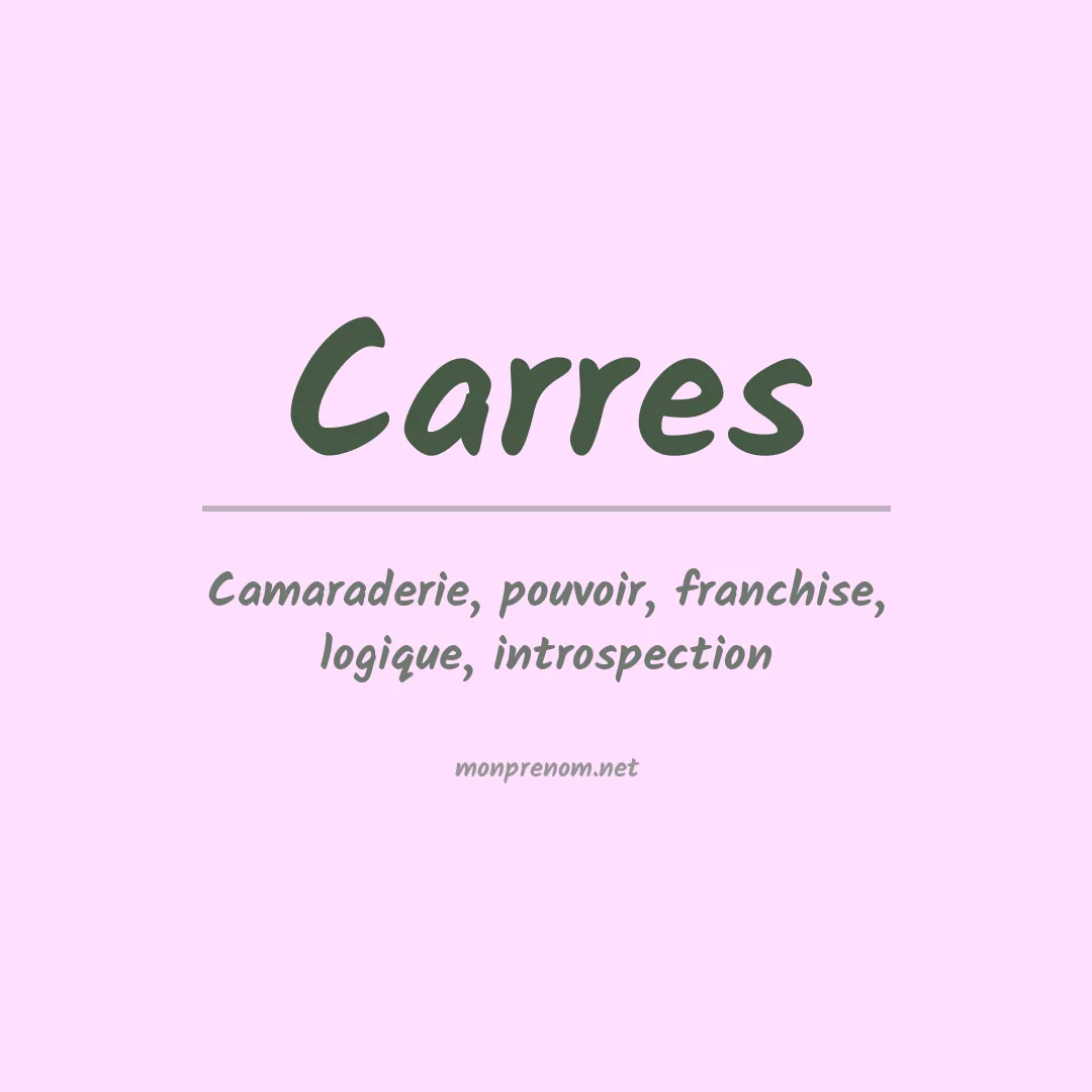 Signification du prénom Carres
