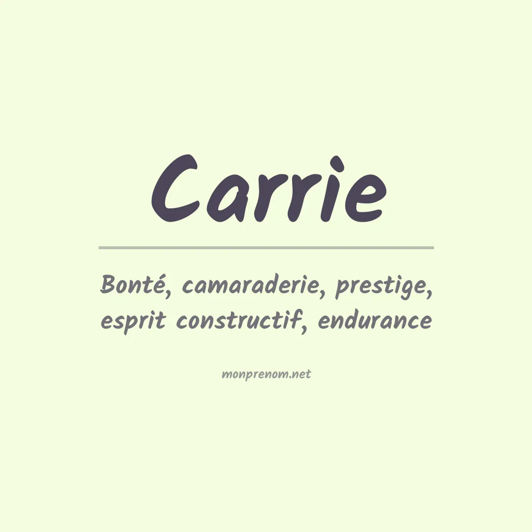 Prénom Carrie