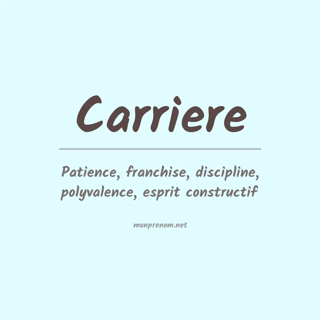 Prénom Carriere