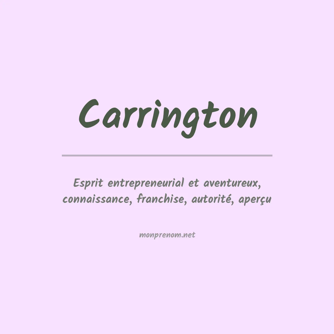Prénom Carrington