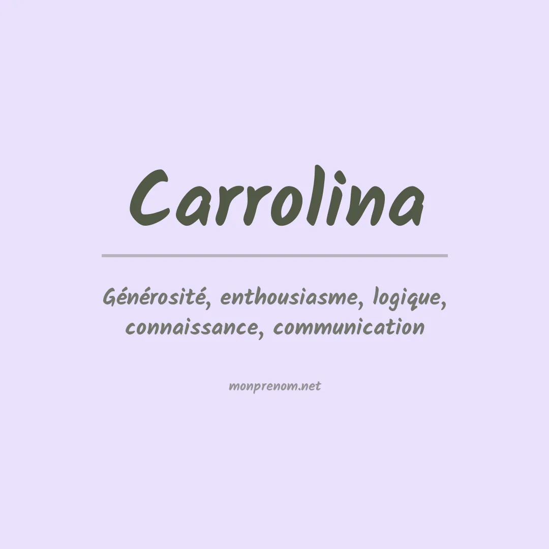 Prénom Carrolina