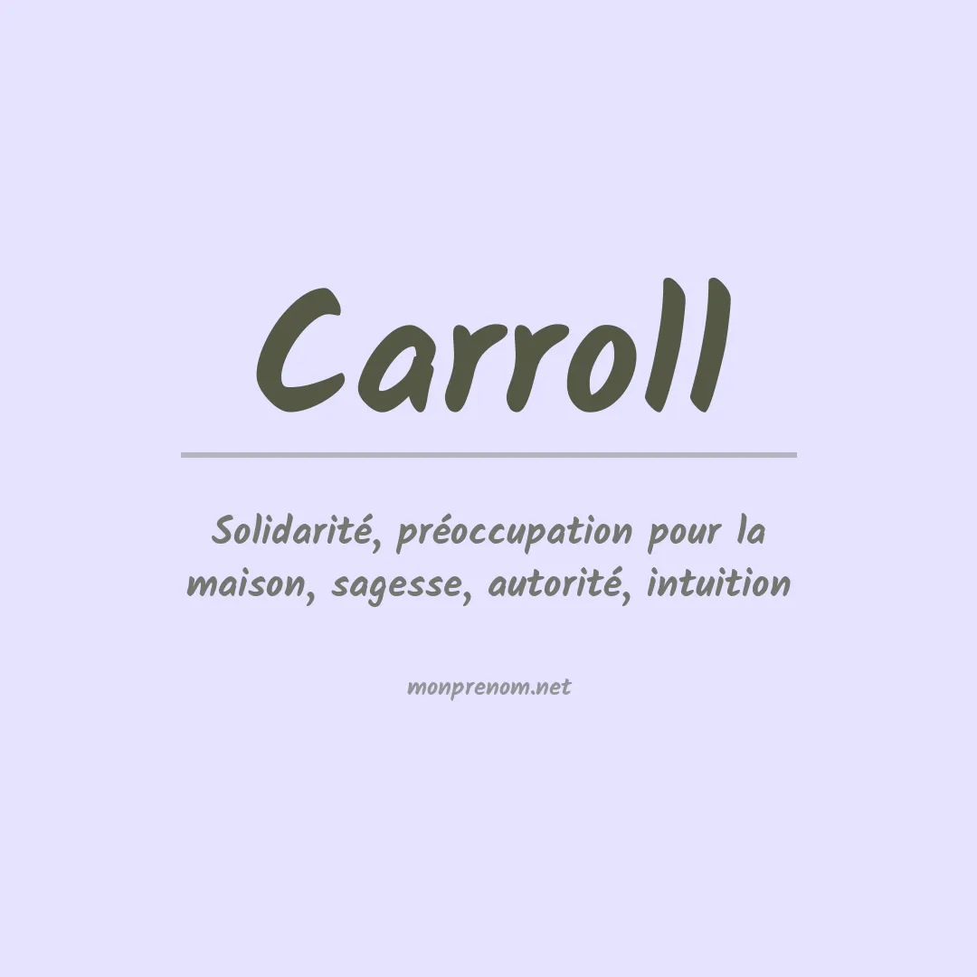 Prénom Carroll