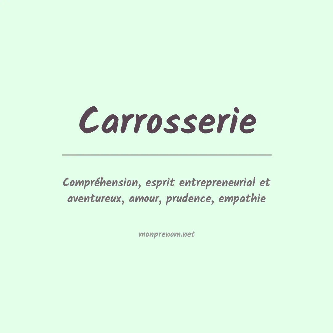 Prénom Carrosserie