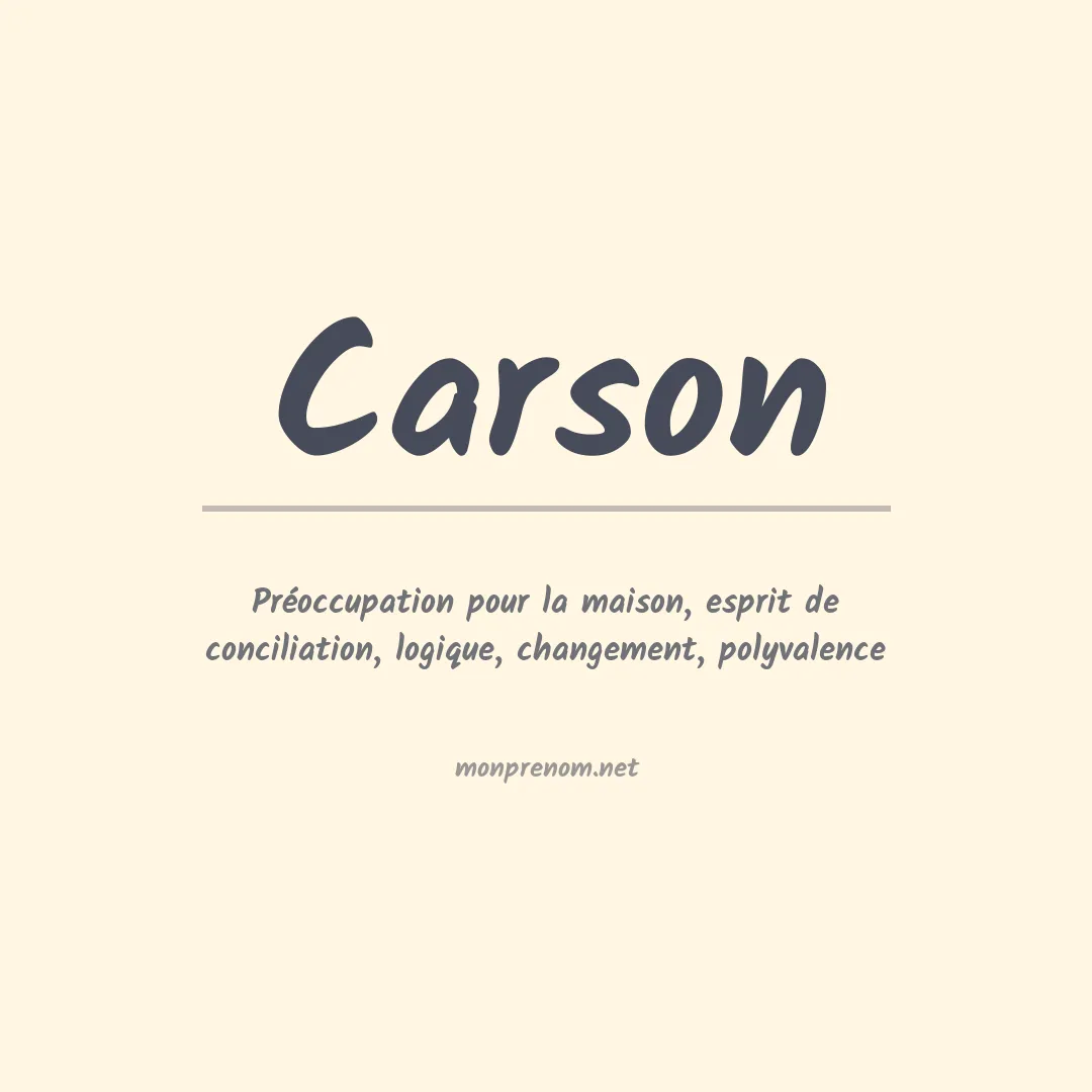 Prénom Carson