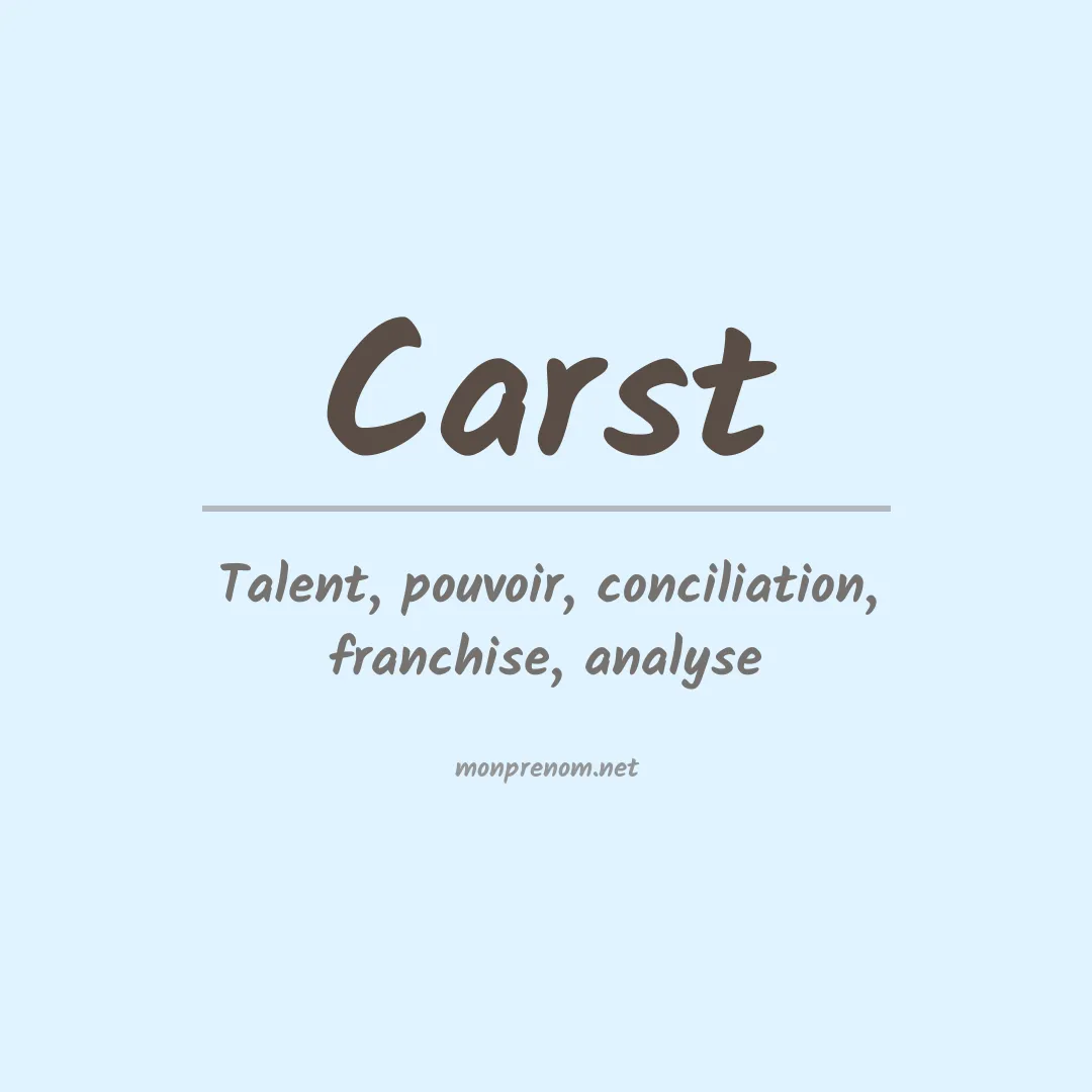 Signification du prénom Carst