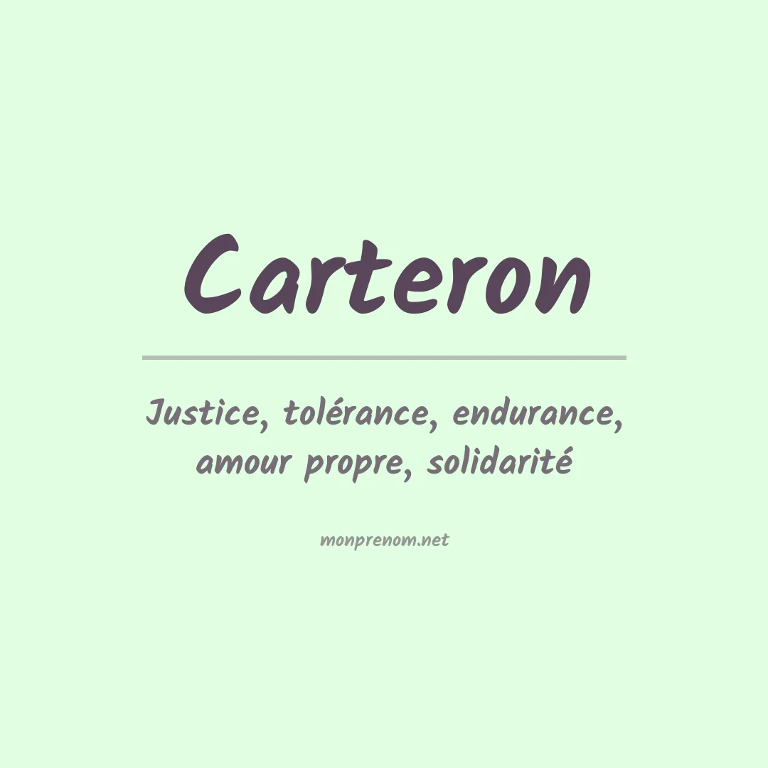 Signification du prénom Carteron