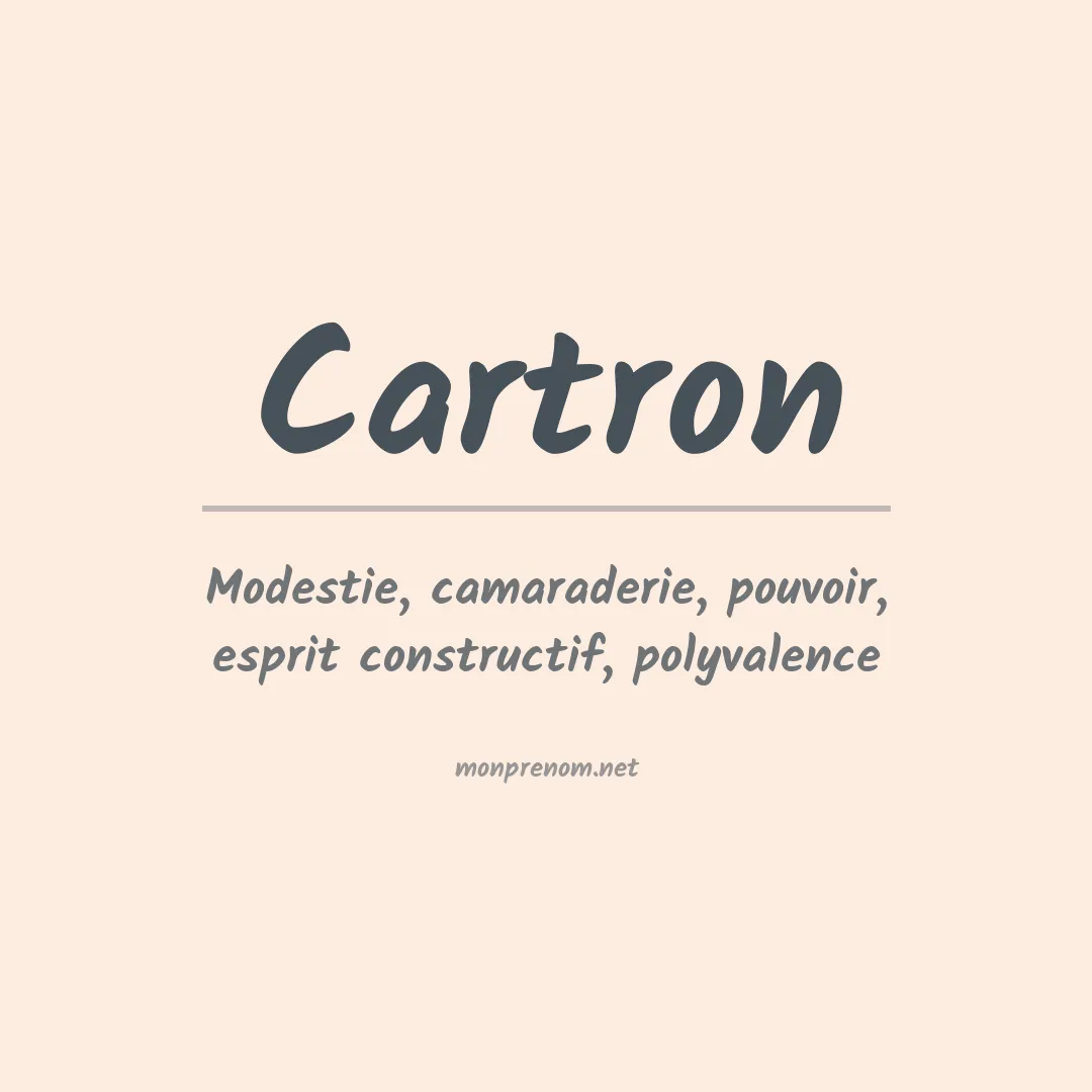 Signification du prénom Cartron