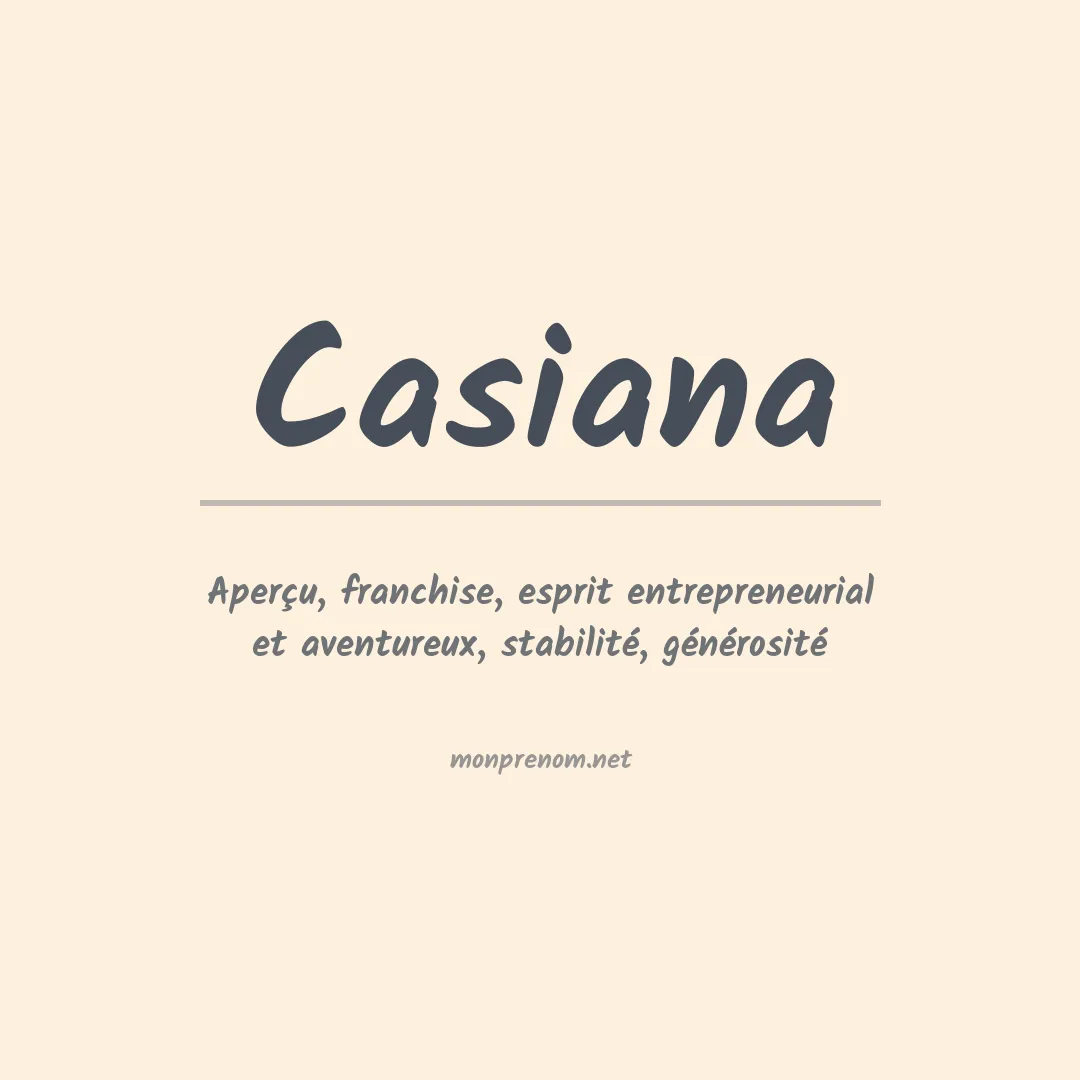 Signification du prénom Casiana