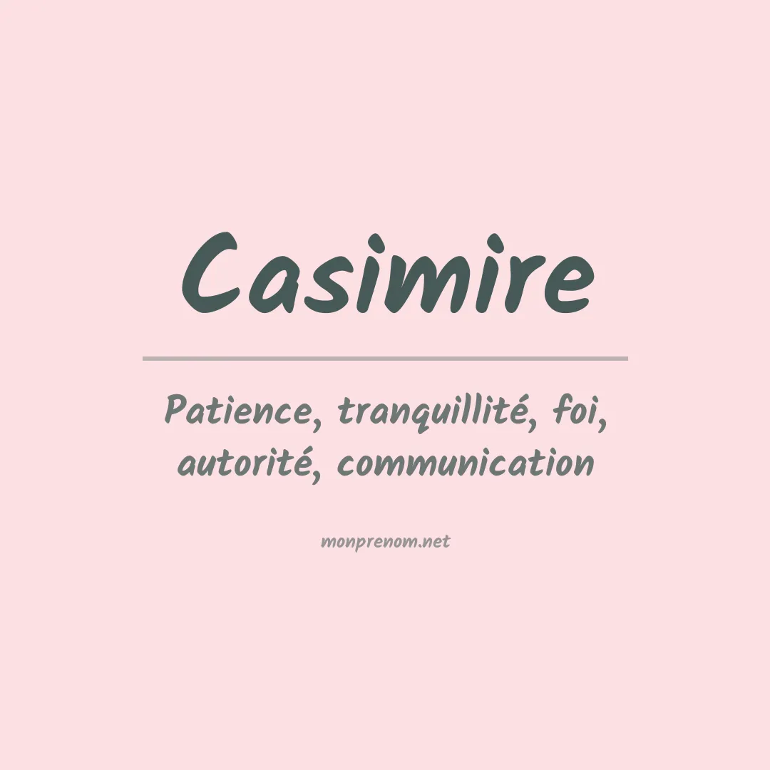 Signification du prénom Casimire