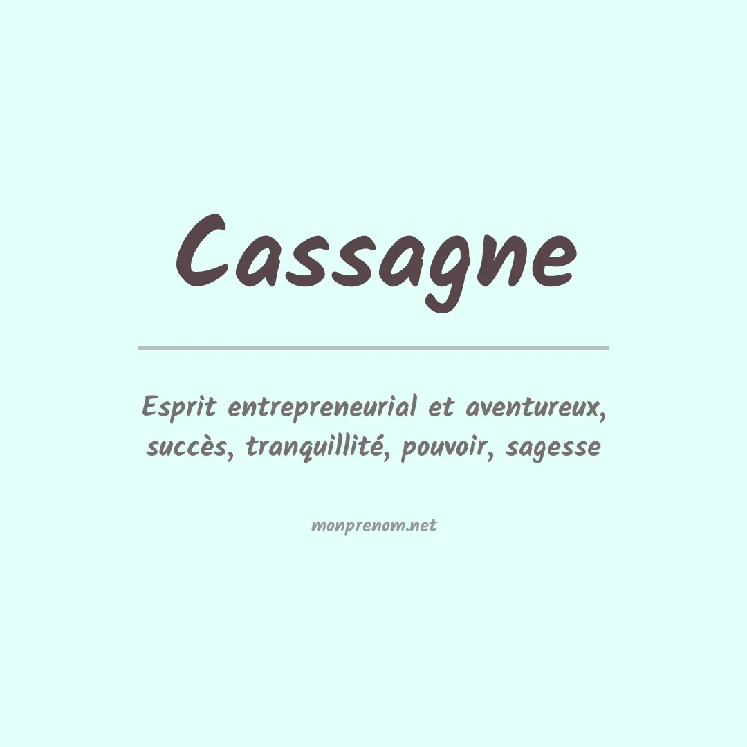 Prénom Cassagne