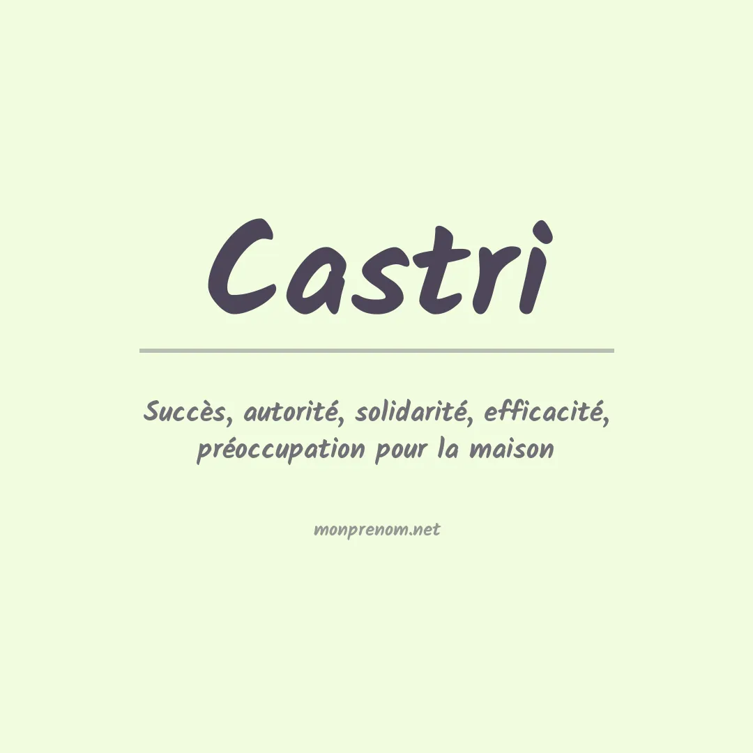 Signification du prénom Castri