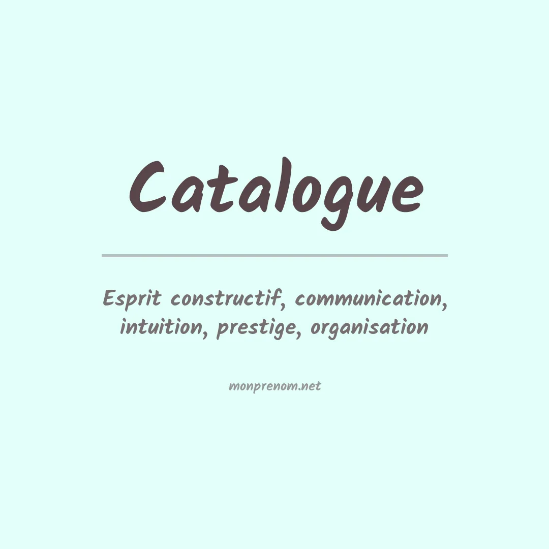 Signification du prénom Catalogue