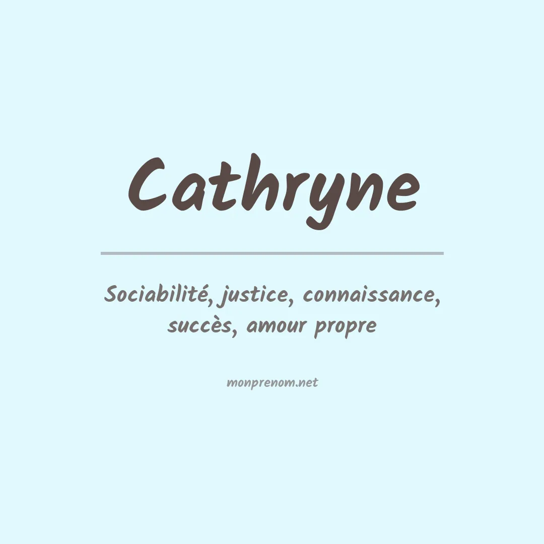 Signification du prénom Cathryne