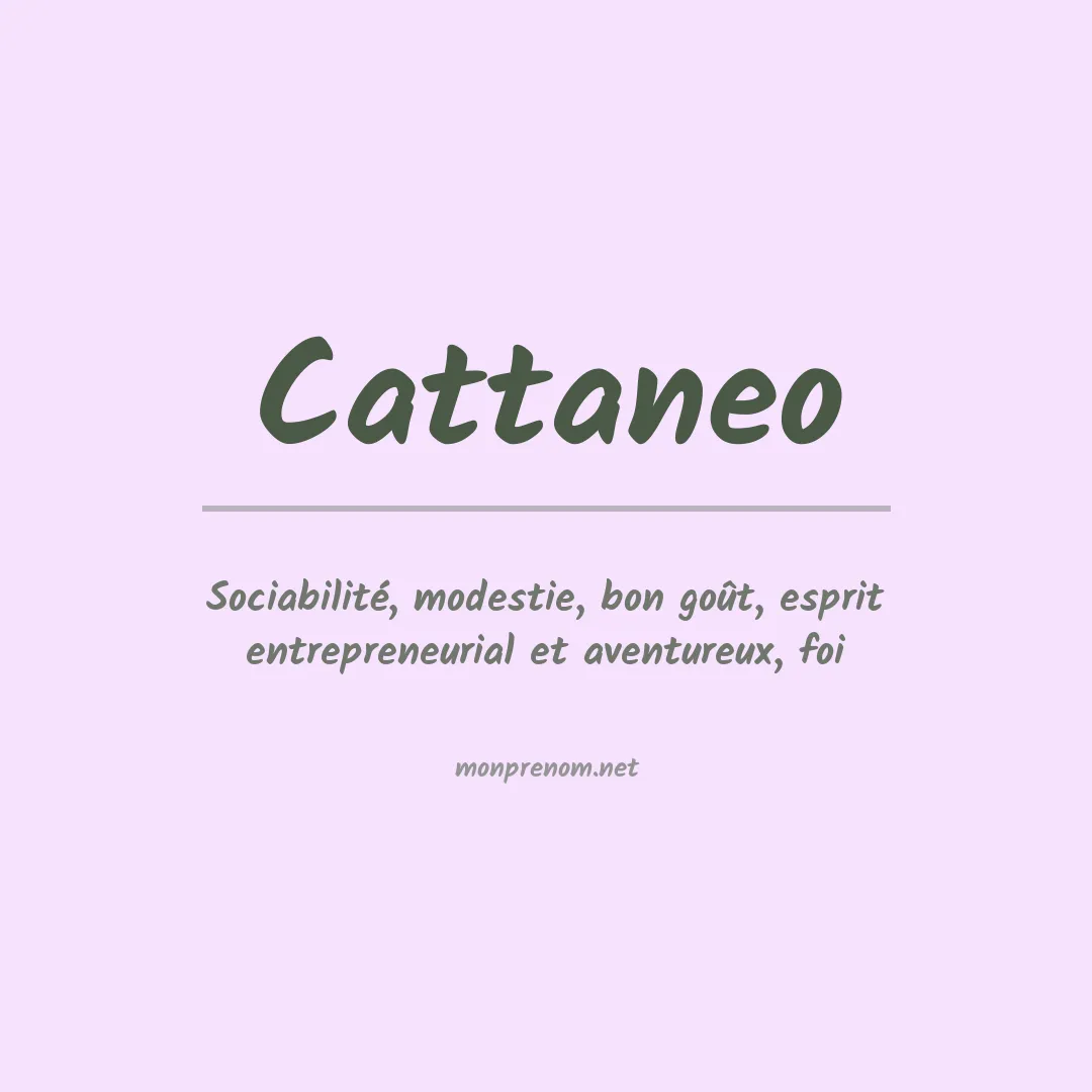 Signification du prénom Cattaneo