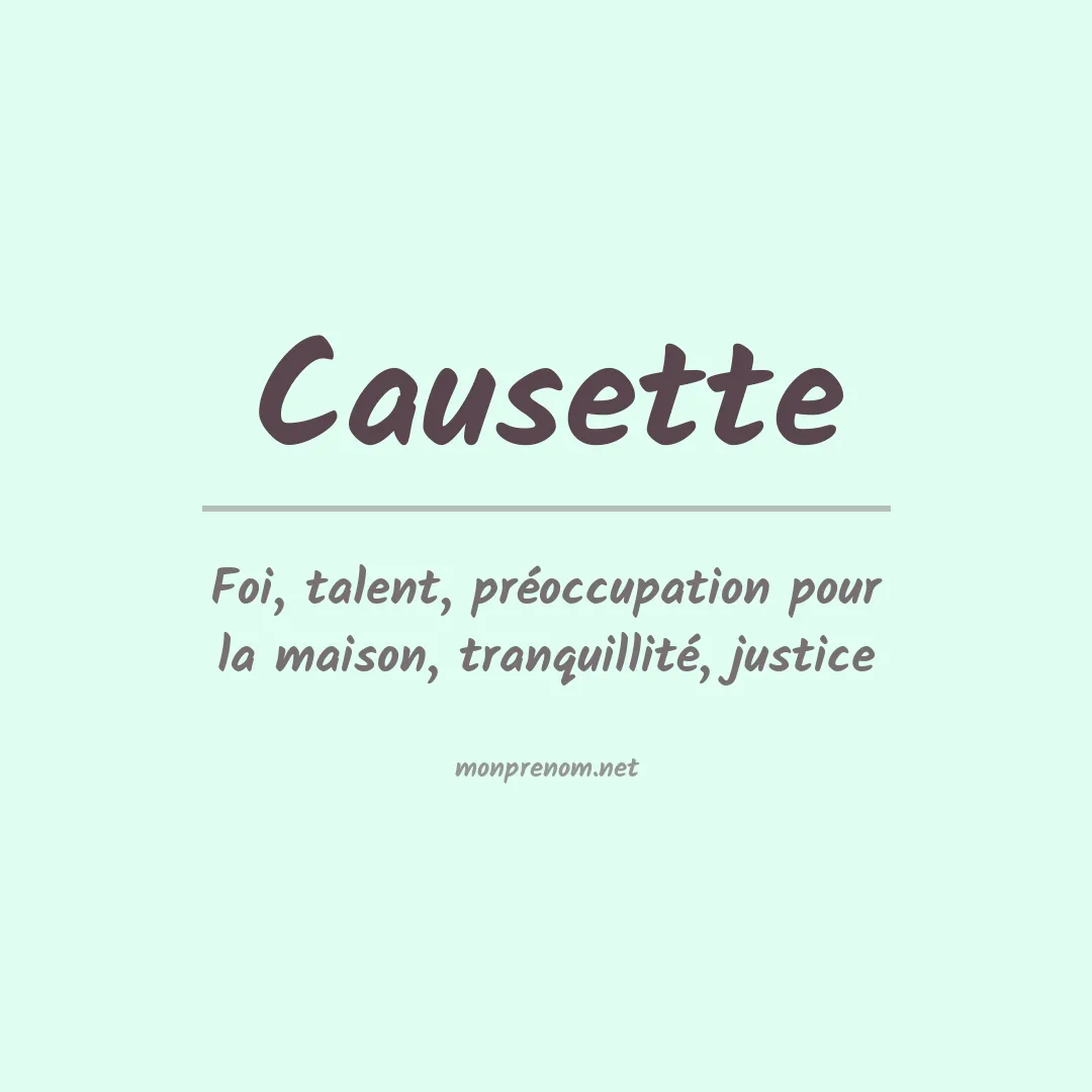 Signification du prénom Causette