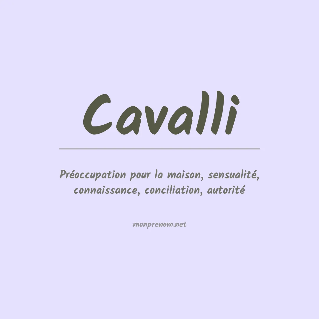 Prénom Cavalli