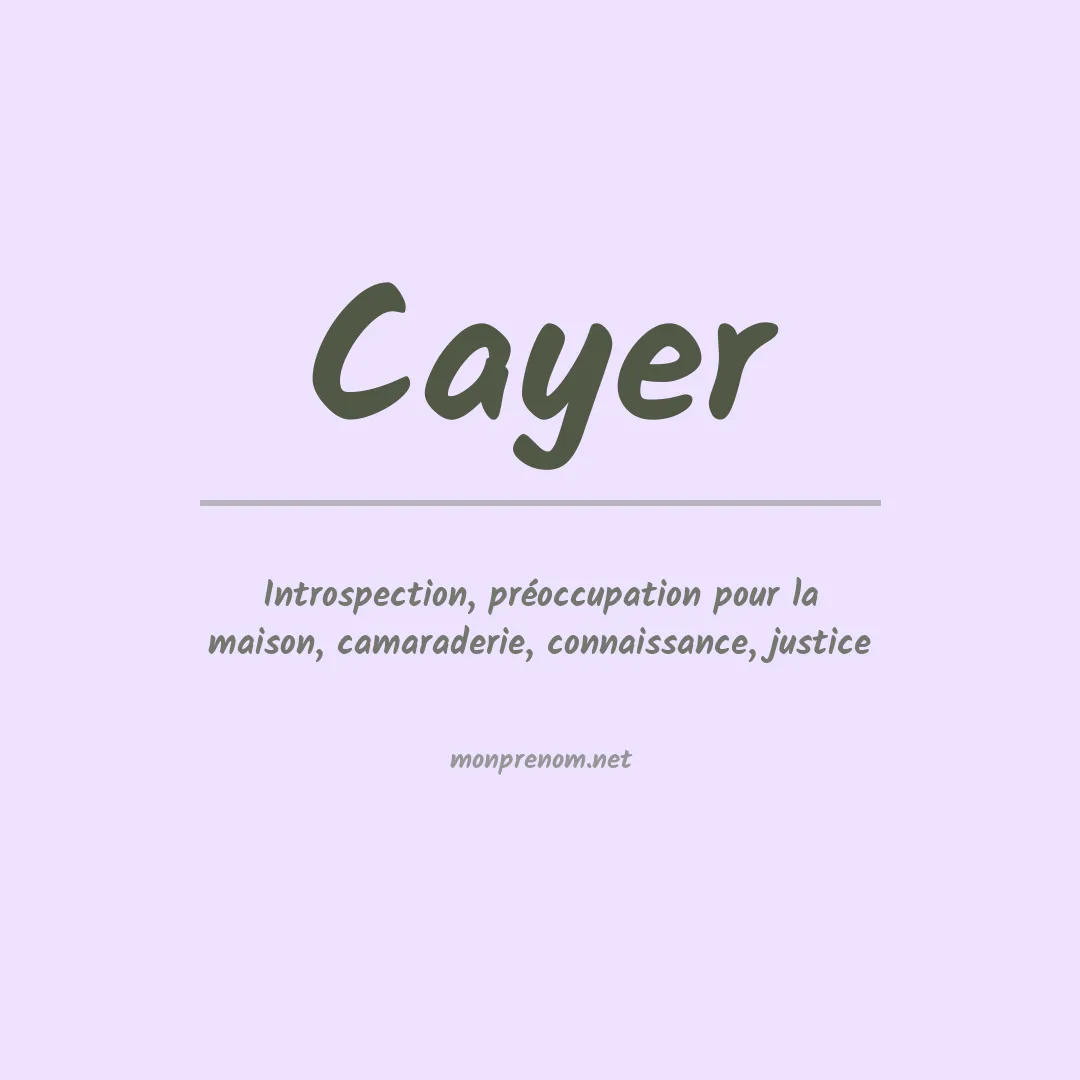 Prénom Cayer