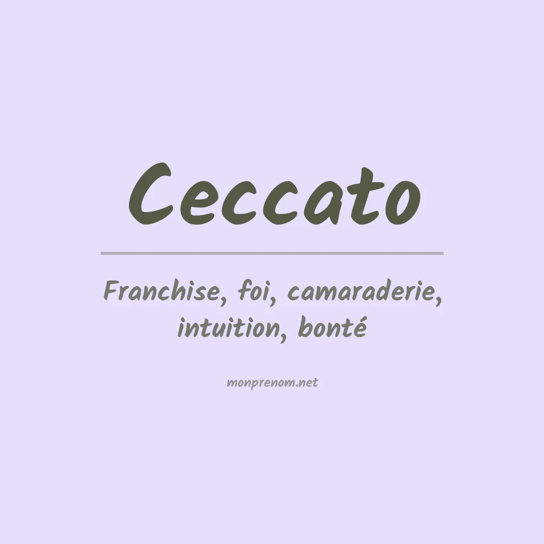 Signification du prénom Ceccato