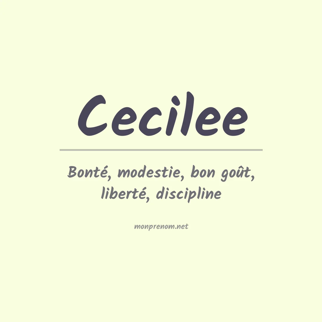 Signification du prénom Cecilee