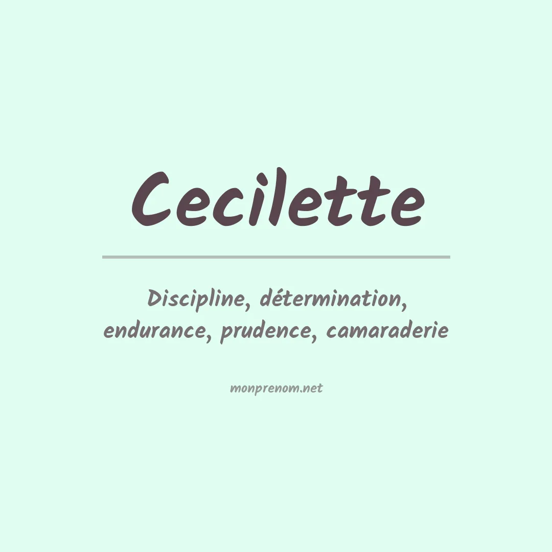 Signification du prénom Cecilette