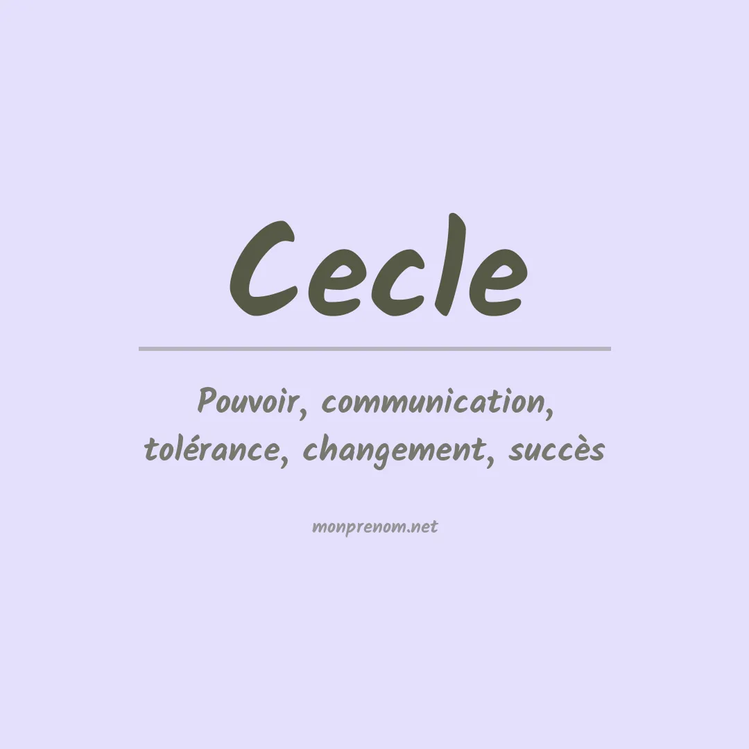 Signification du prénom Cecle
