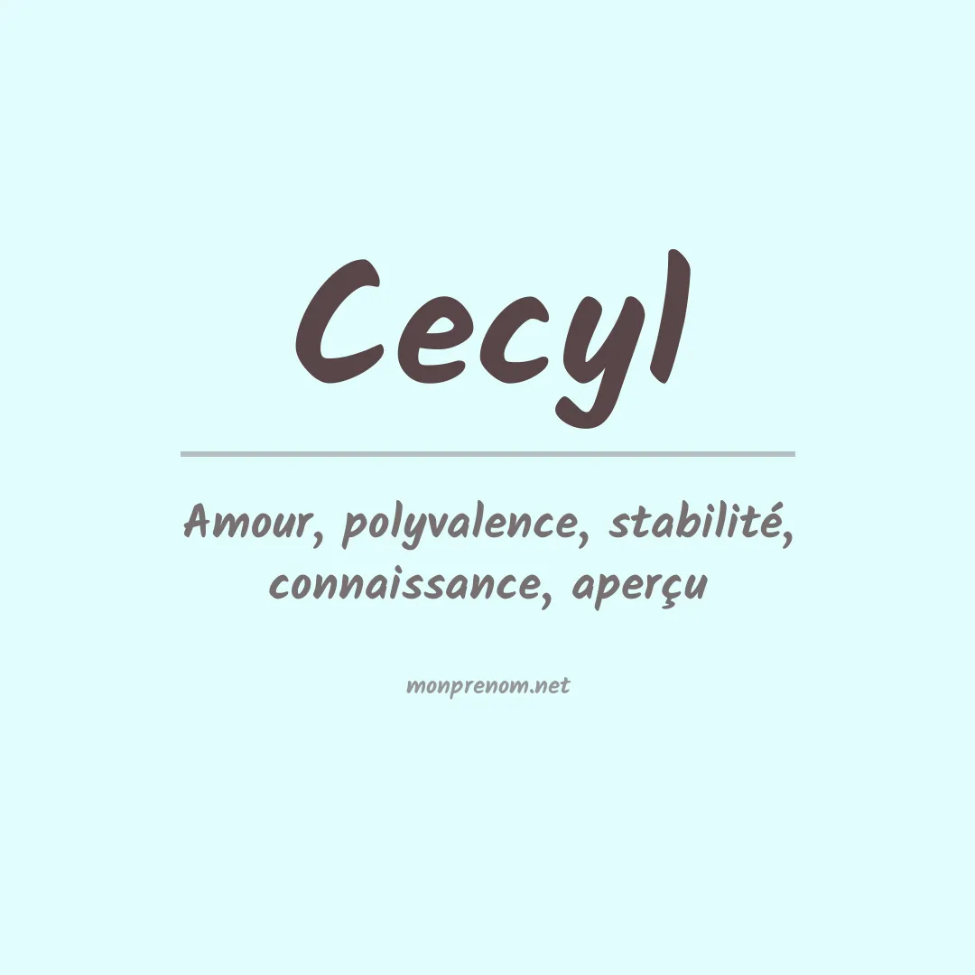 Signification du prénom Cecyl