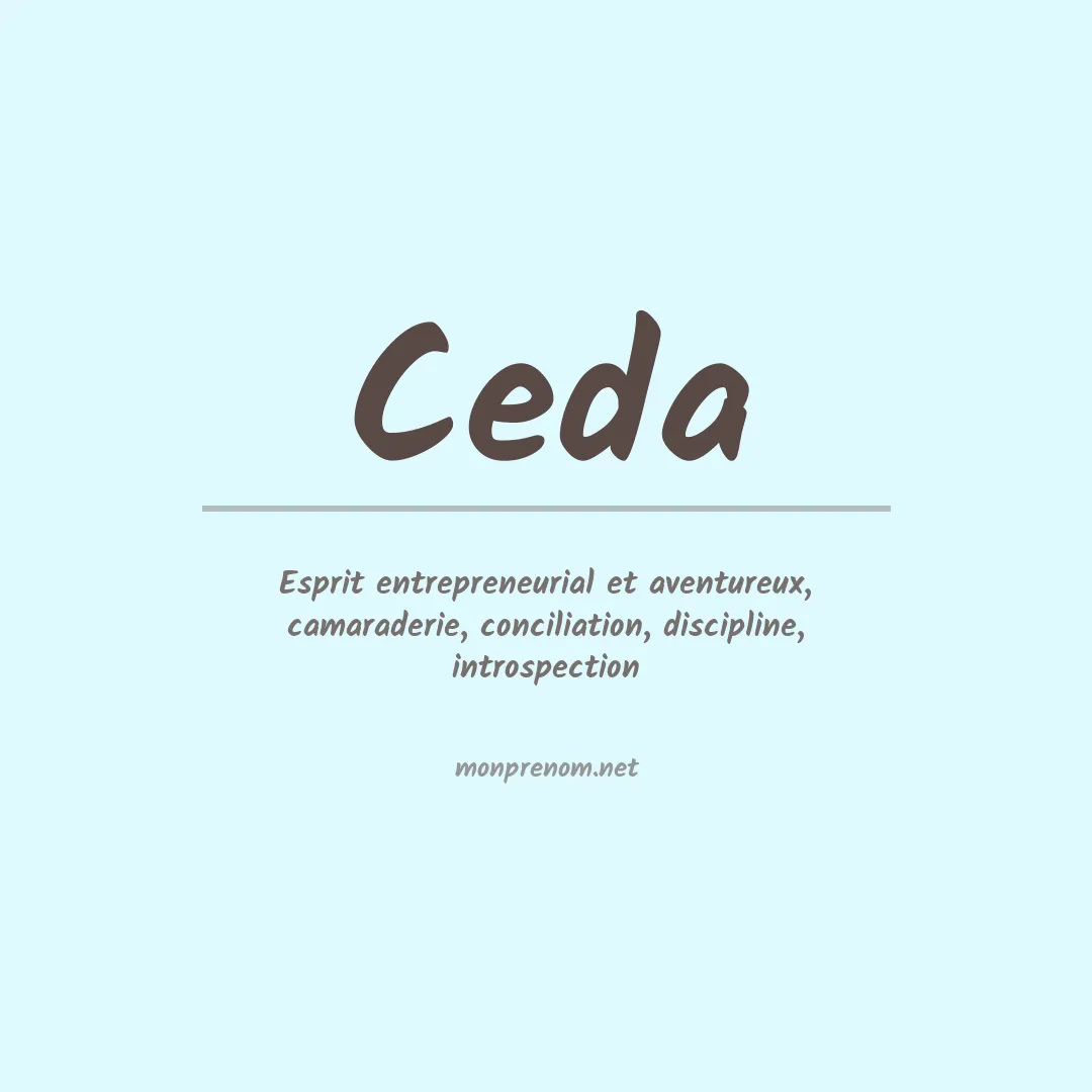 Signification du prénom Ceda