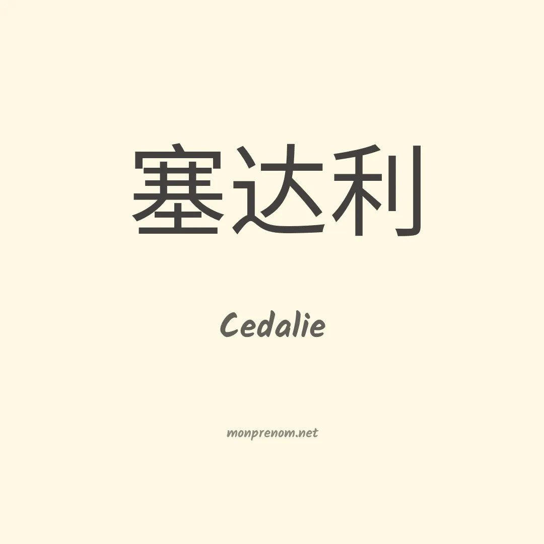 Cedalie en chinois