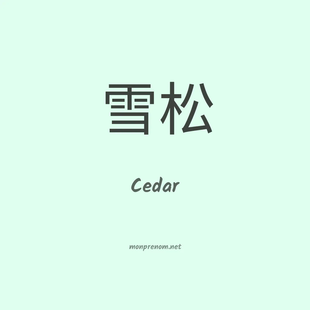Cedar en chinois