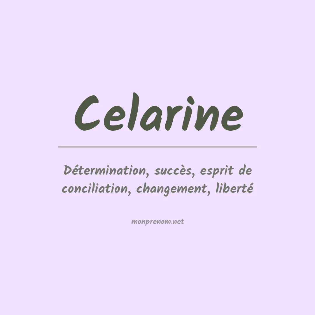 Signification du prénom Celarine