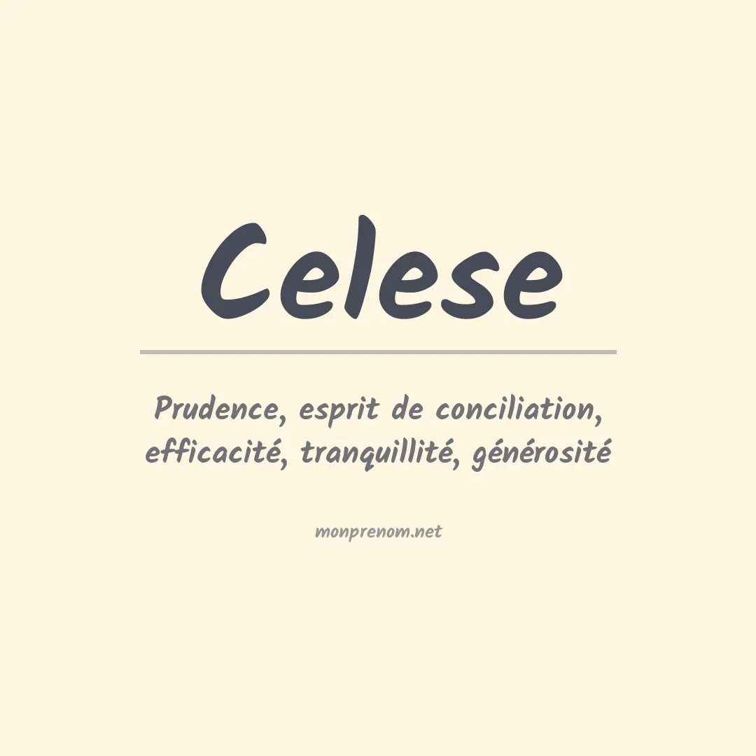 Signification du prénom Celese