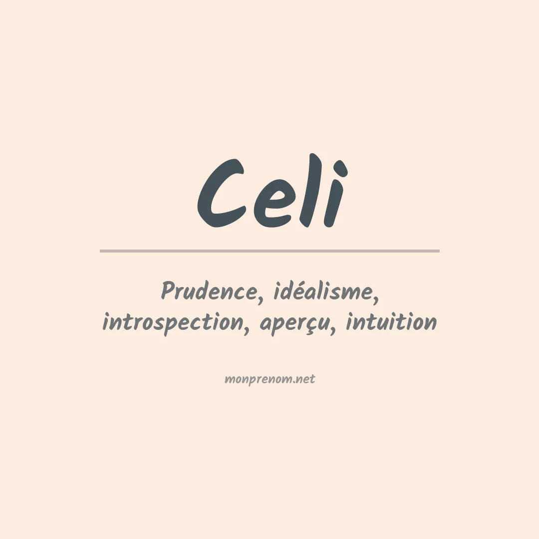 Prénom Celi