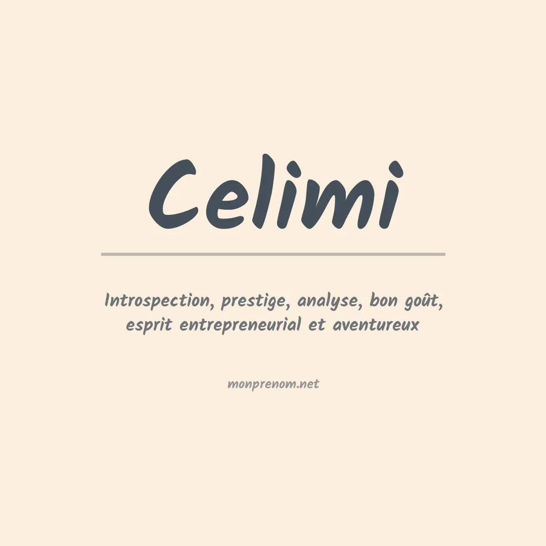 Signification du prénom Celimi