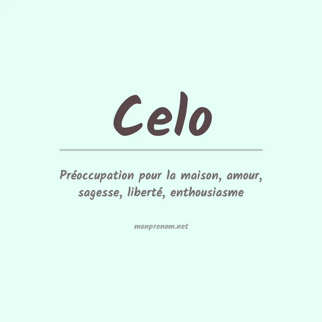 Prénom Celo