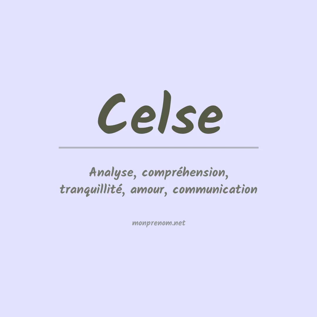 Signification du prénom Celse