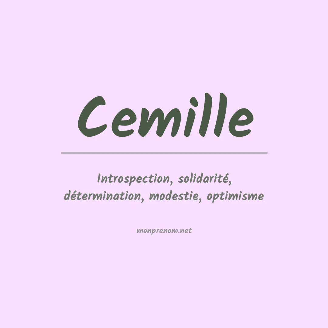 Signification du prénom Cemille