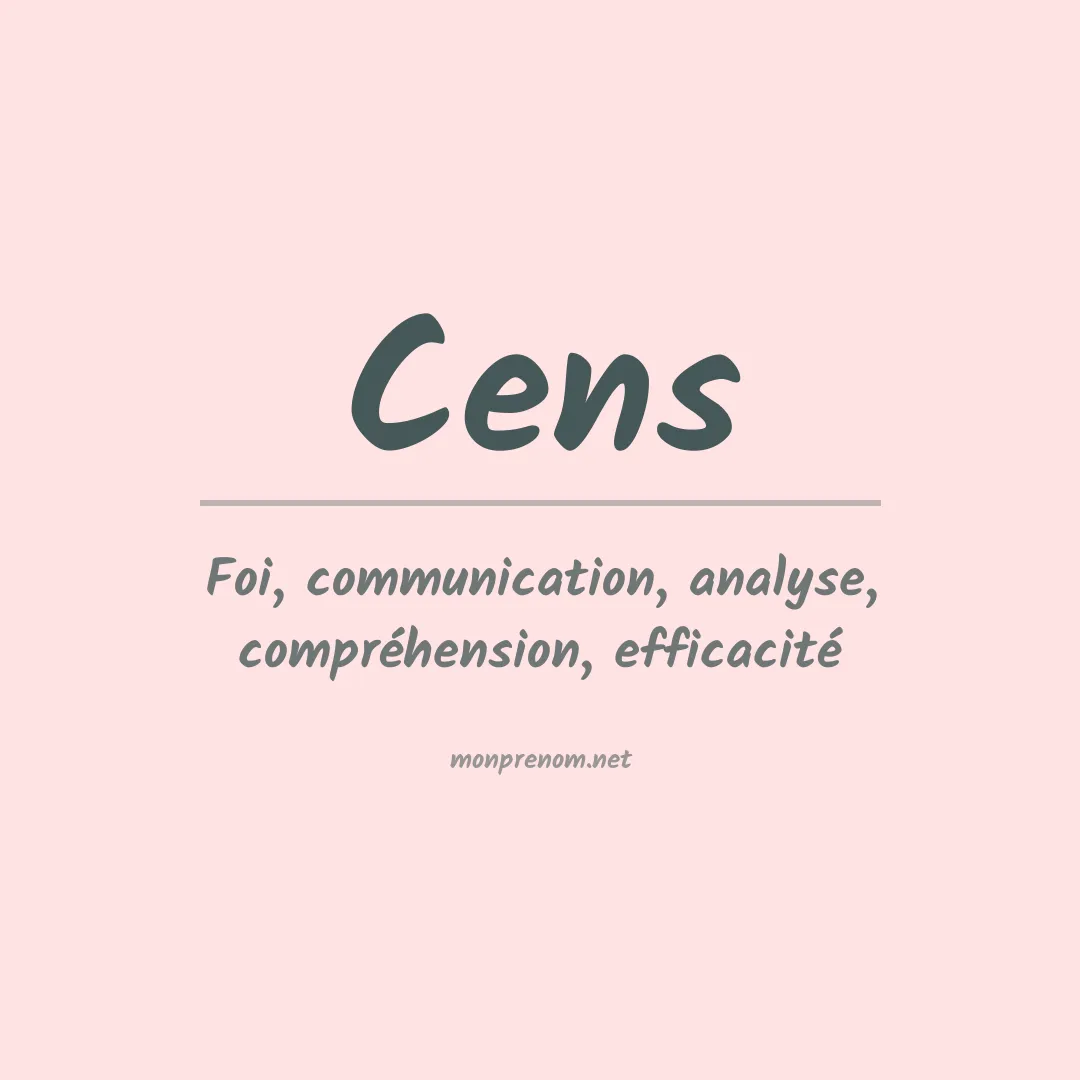Signification du prénom Cens